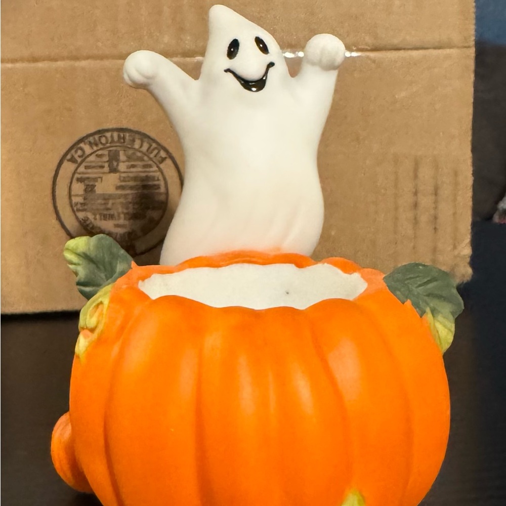 PartyLite P7176 Ghost Votive Holder - Halloween Ghost and Pumpkin Decor